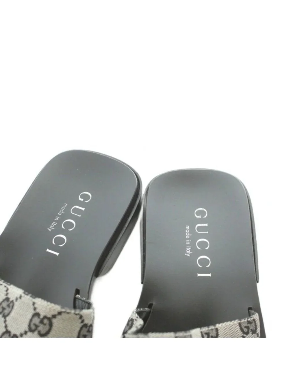 Gucci GG Canvas Slide Sandals 40 Black
